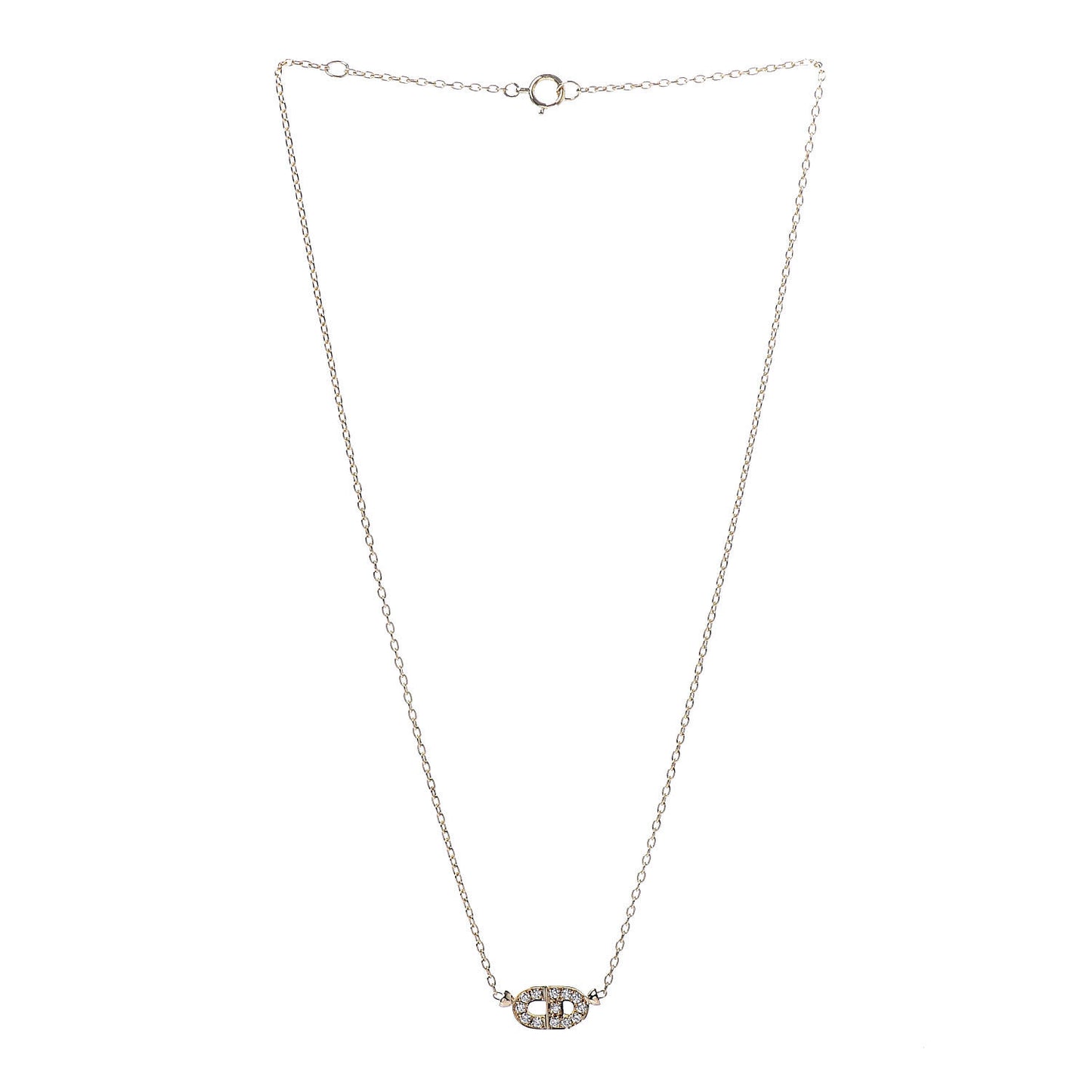 18K Yellow Gold Diamond Pendant Necklace