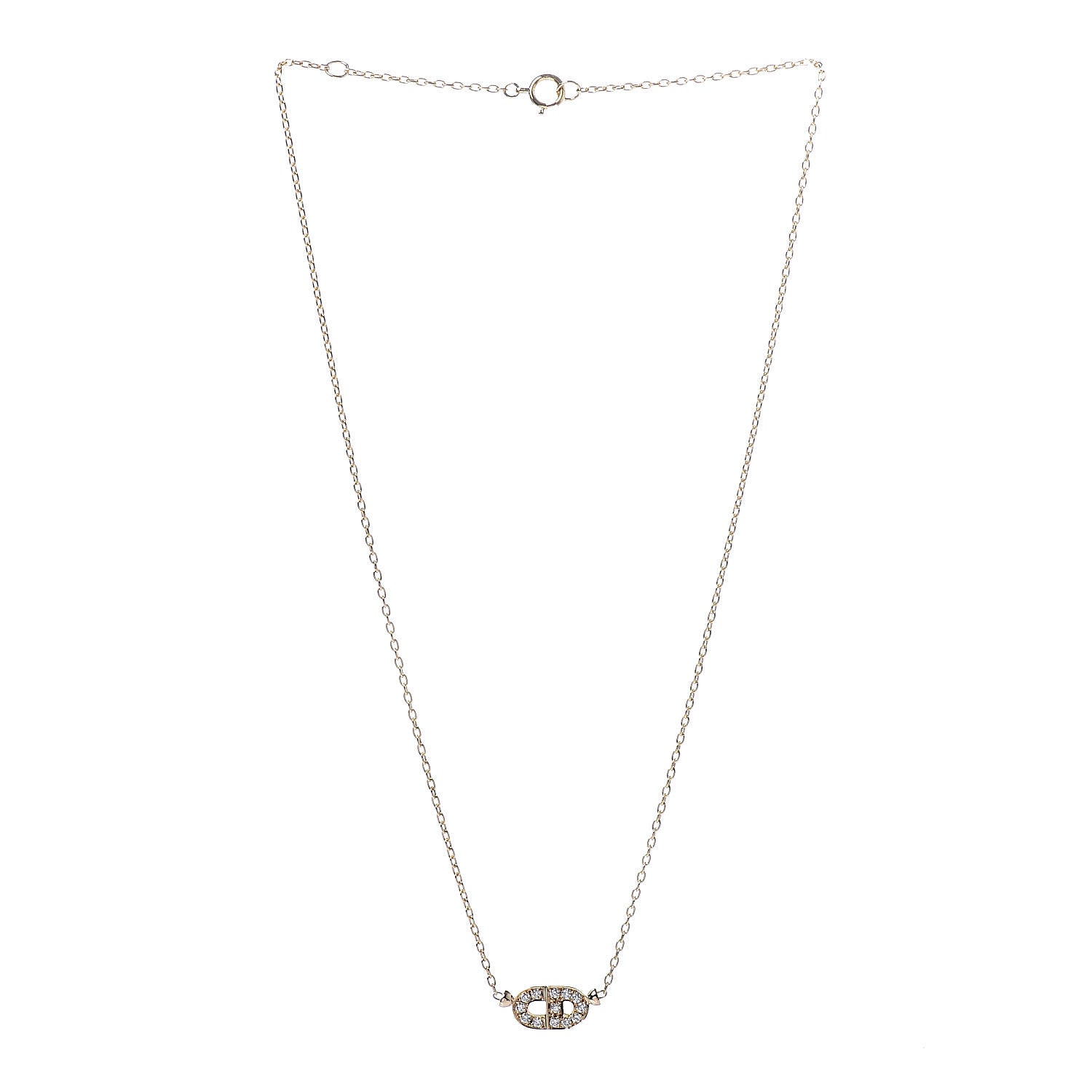 Christian Dior 18K Yellow Gold Diamond Pendant Necklace 3 of 6