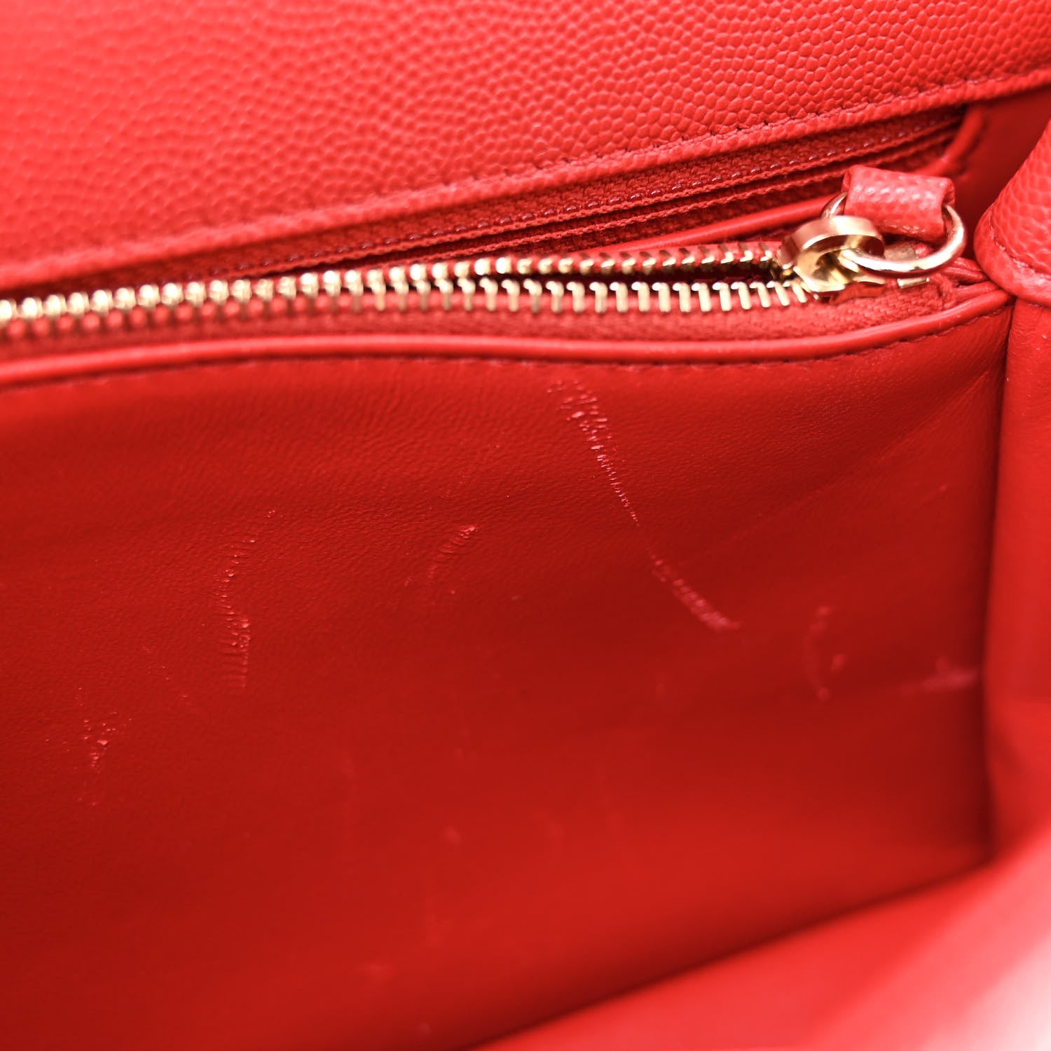 Chanel Caviar Lizard Embossed Quilted Small Coco Handle Flap Red 14 of 15