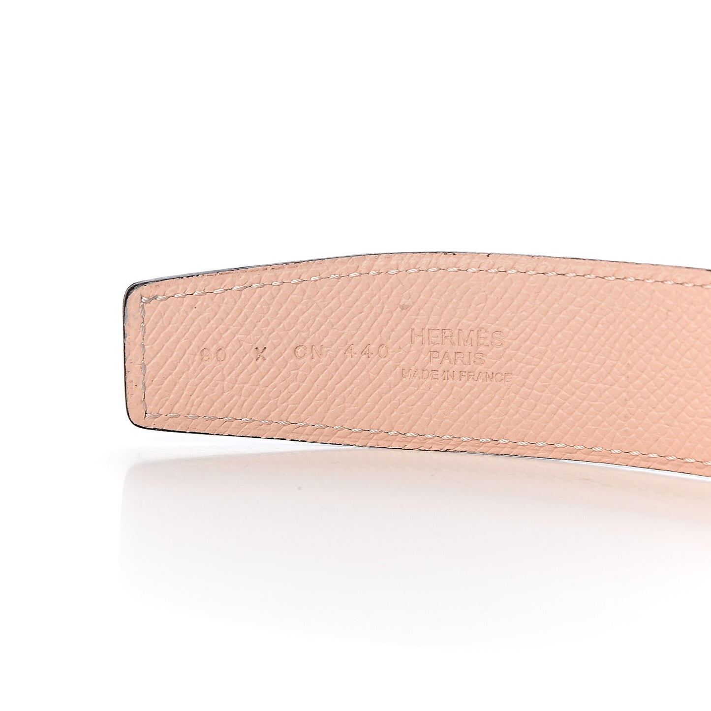 Swift Epsom Reversible 32mm Martelee H Belt 90 Bleu Indigo Rose Eglantine