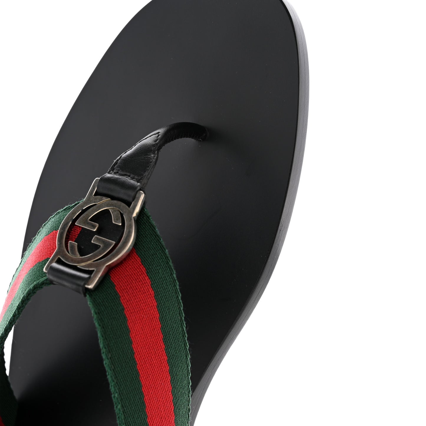 Nylon Calfskin Web Mens Thong Sandals 8 Green Red Black
