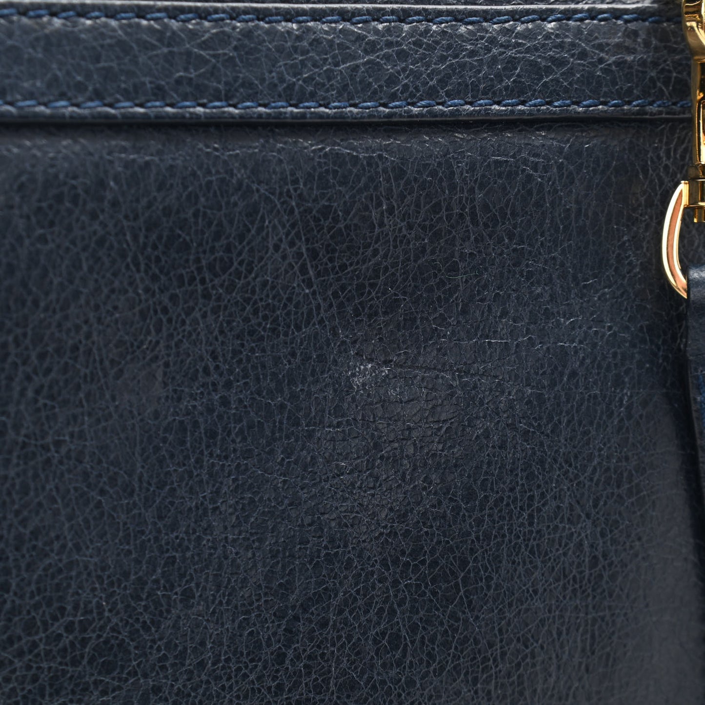 Agneau Giant 12 Gold Hardware Envelope Strap Clutch Bleu Obscur