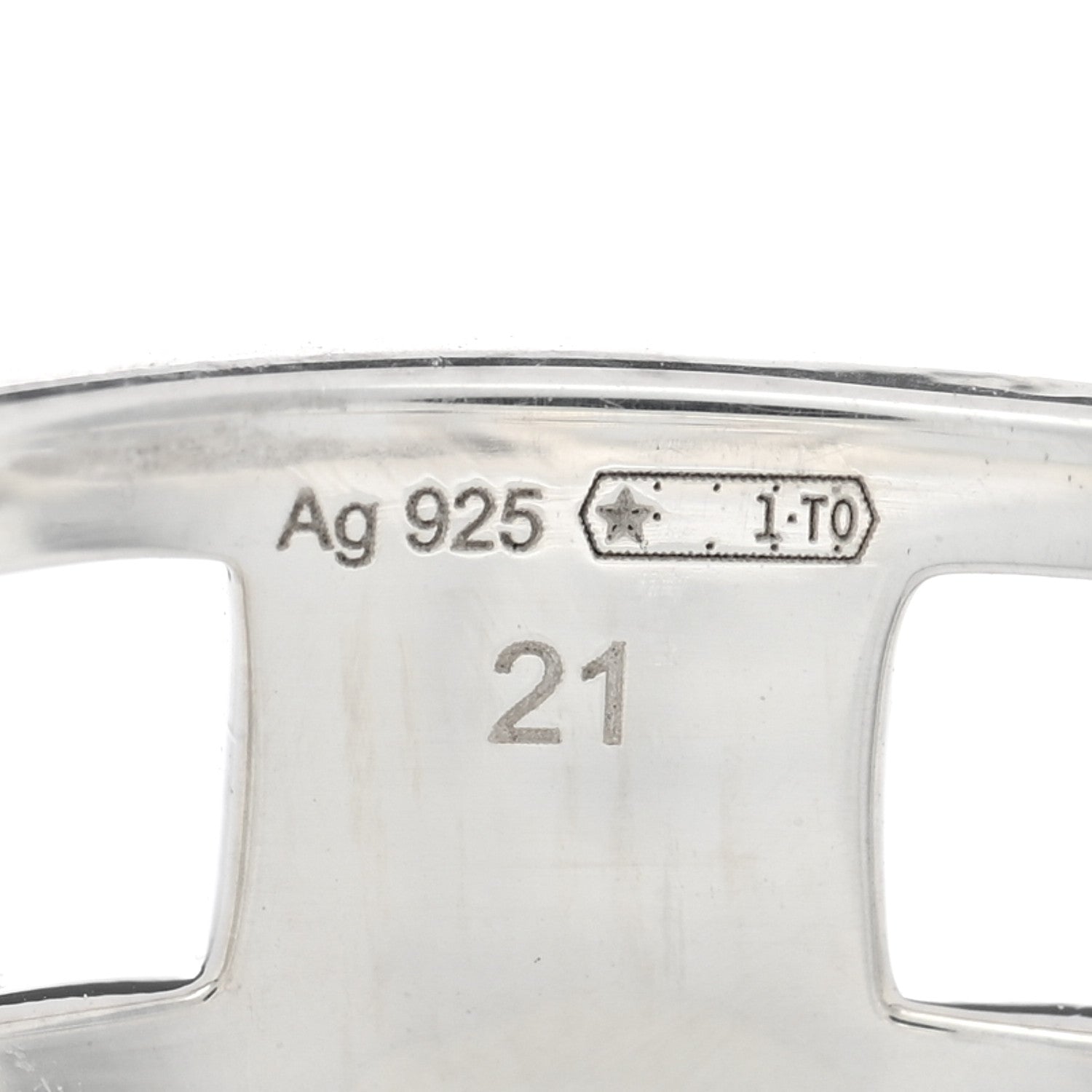 Gucci Sterling Silver 6mm Interlocking G Open Band Ring 61 9.5 4 of 4