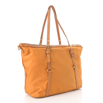 Prada Tessuto Nylon Soft Calf Tote Yellow 3 of 16