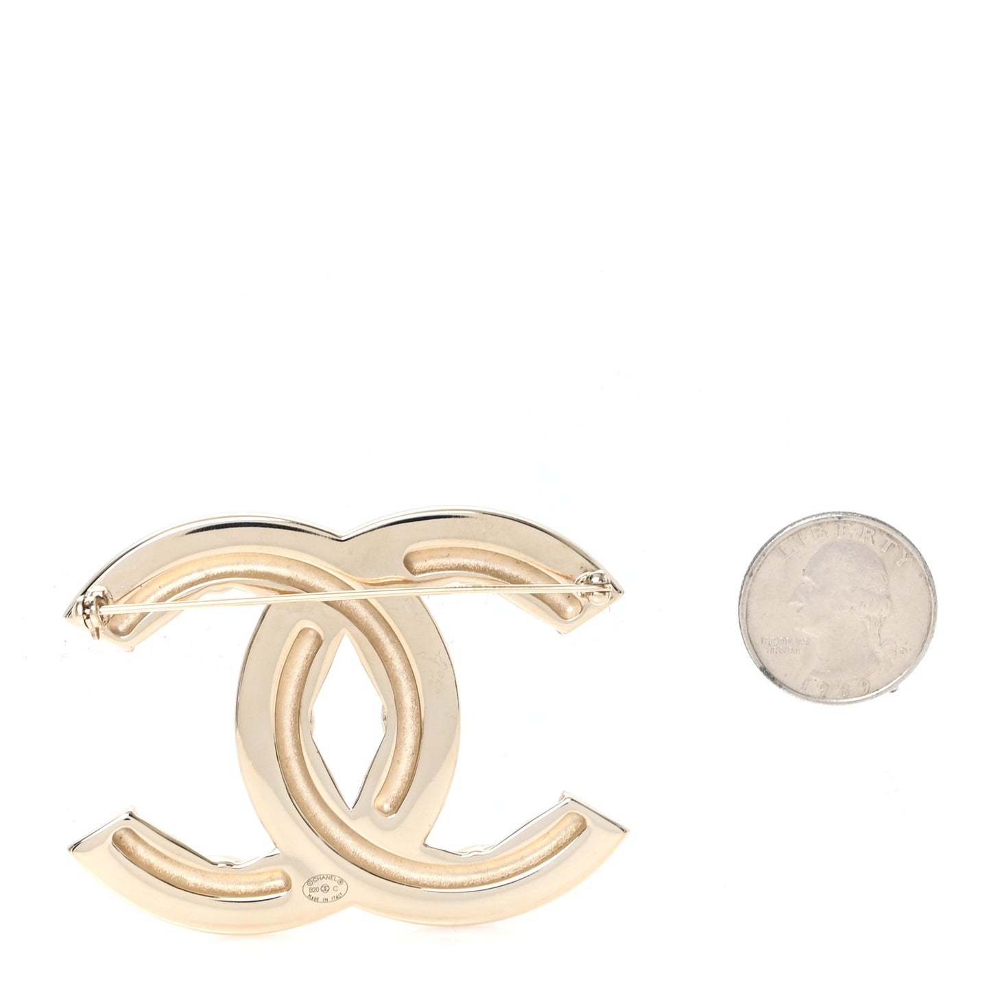 Baguette Crystal Quilted Vintage Allure CC Brooch Gold