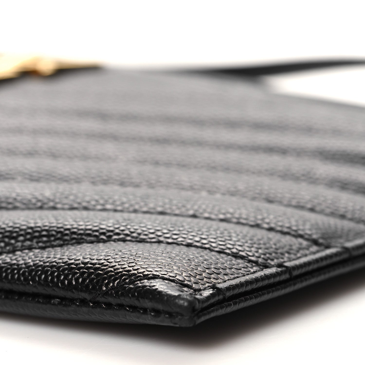 Saint Laurent Grain De Poudre Chevron Monogram Large Bill Pouch Black 10 of 13