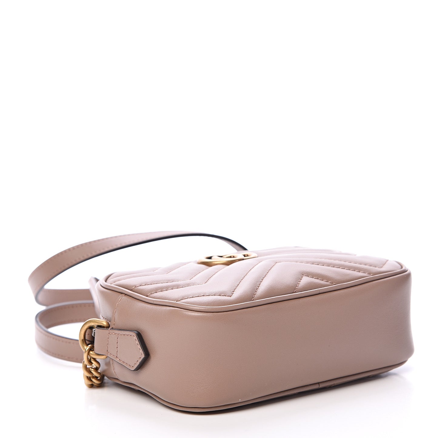 Calfskin Matelasse Mini GG Marmont Chain Shoulder Bag Porcelain Rose