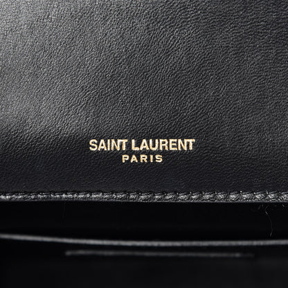 Saint Laurent Lambskin Matelasse Chevron Monogram Small Sulpice Bag Black 6 of 11