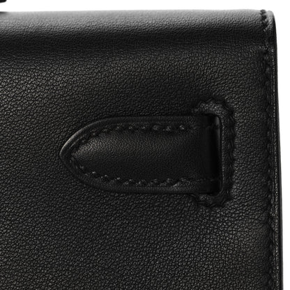 Hermes Swift Kelly Cut Clutch Pochette Black 11 of 29