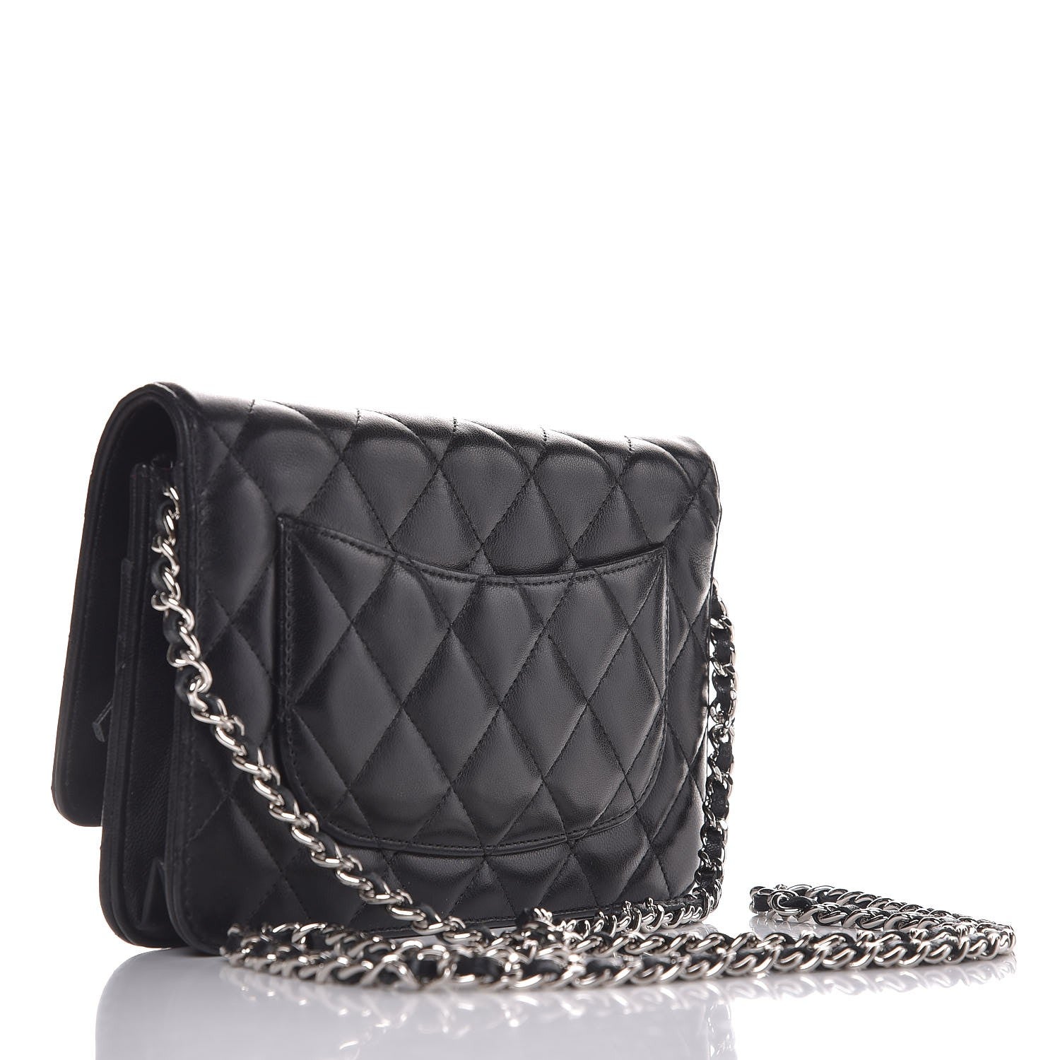 Chanel Lambskin Quilted Wallet On Chain WOC Black 3 of 9