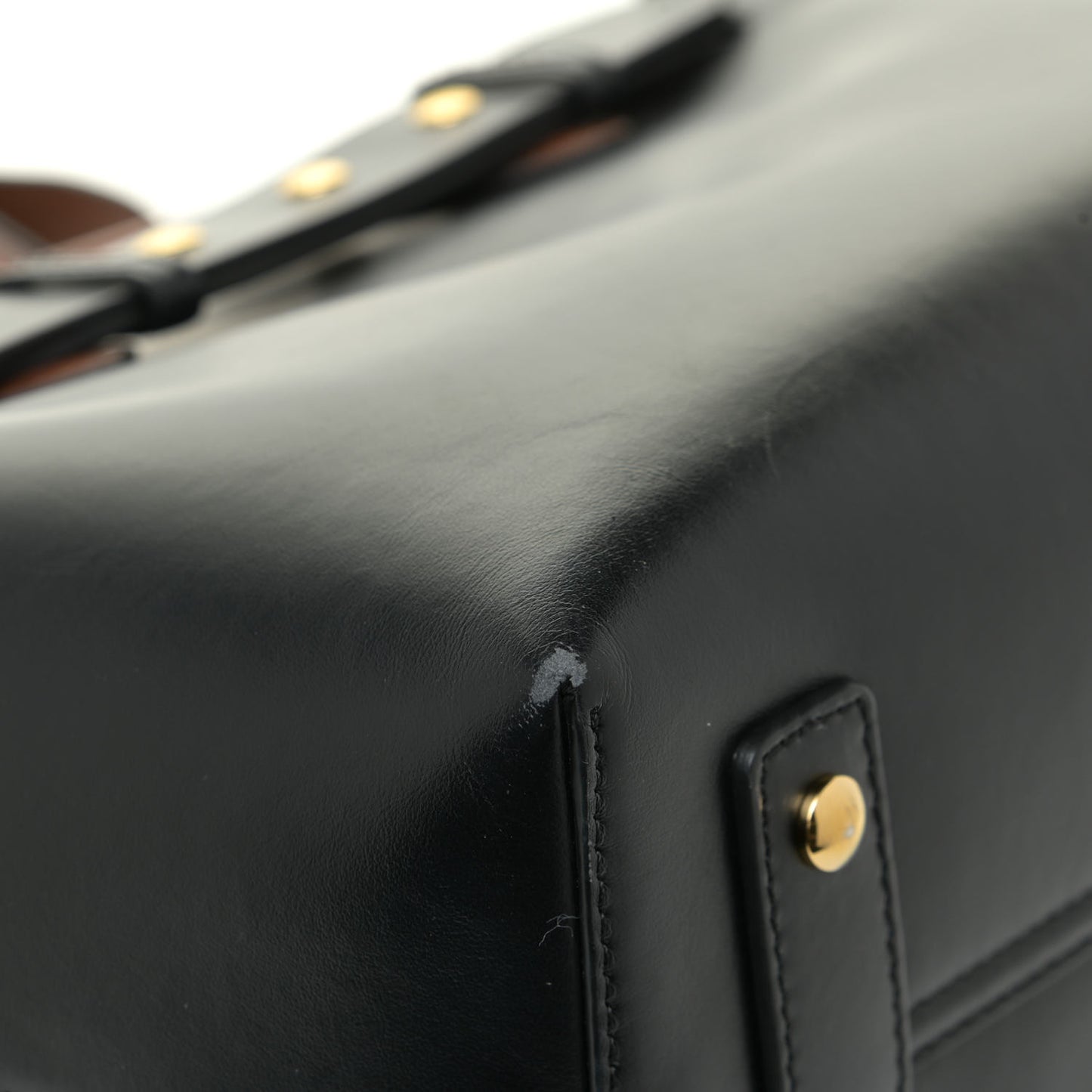 Soft Grain Calfskin Small Belt Bag Black Tan