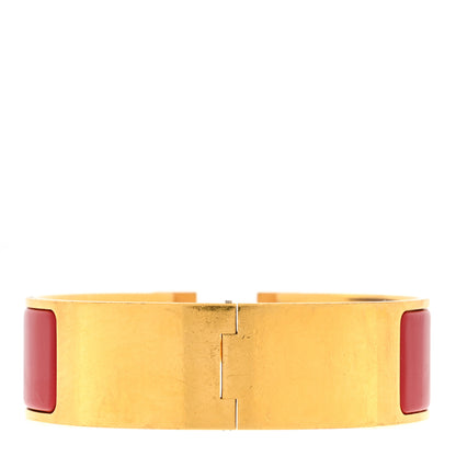 Hermes Enamel Wide Clic Clac H Bracelet PM Red 2 of 3