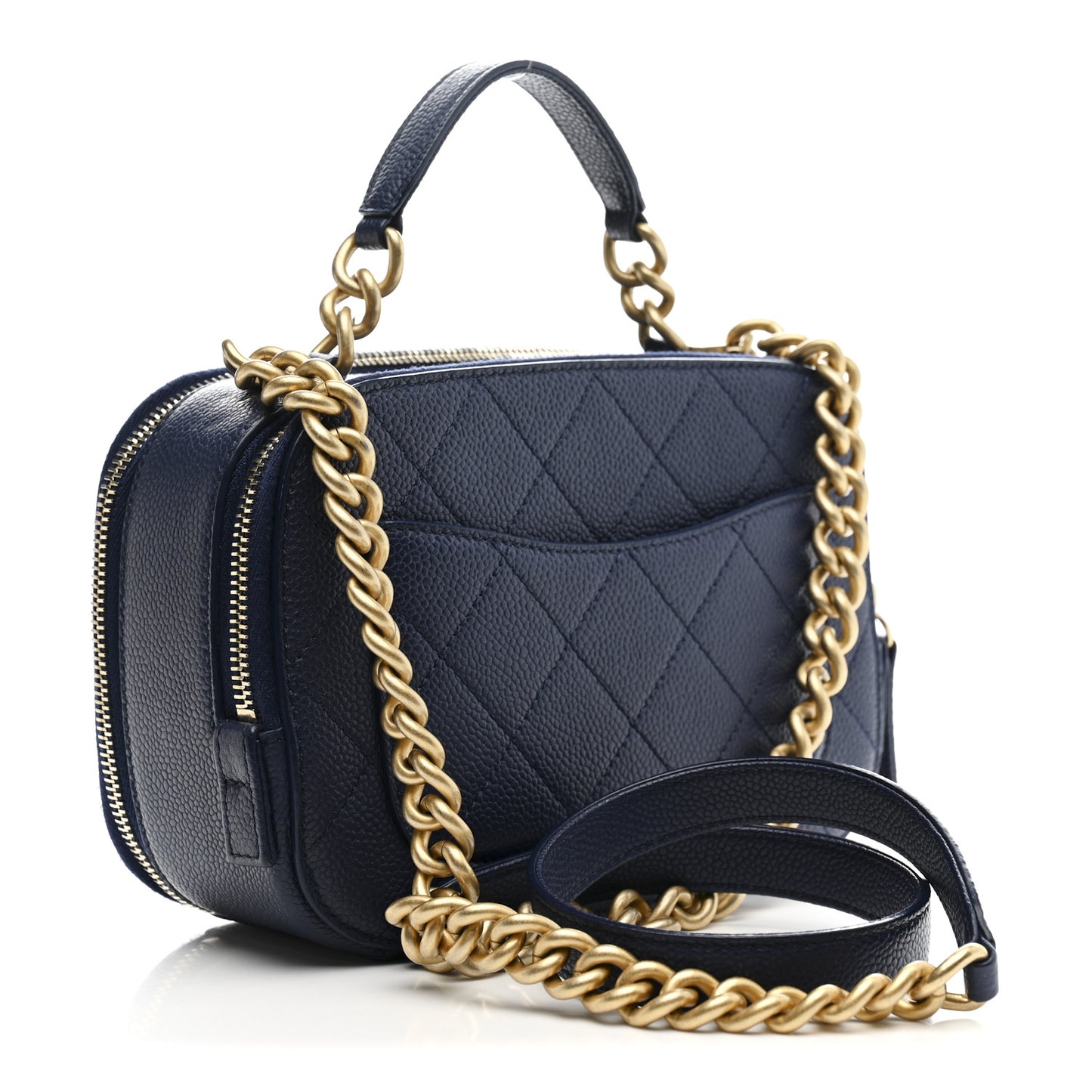 Caviar Quilted Small Camera Bag Blue