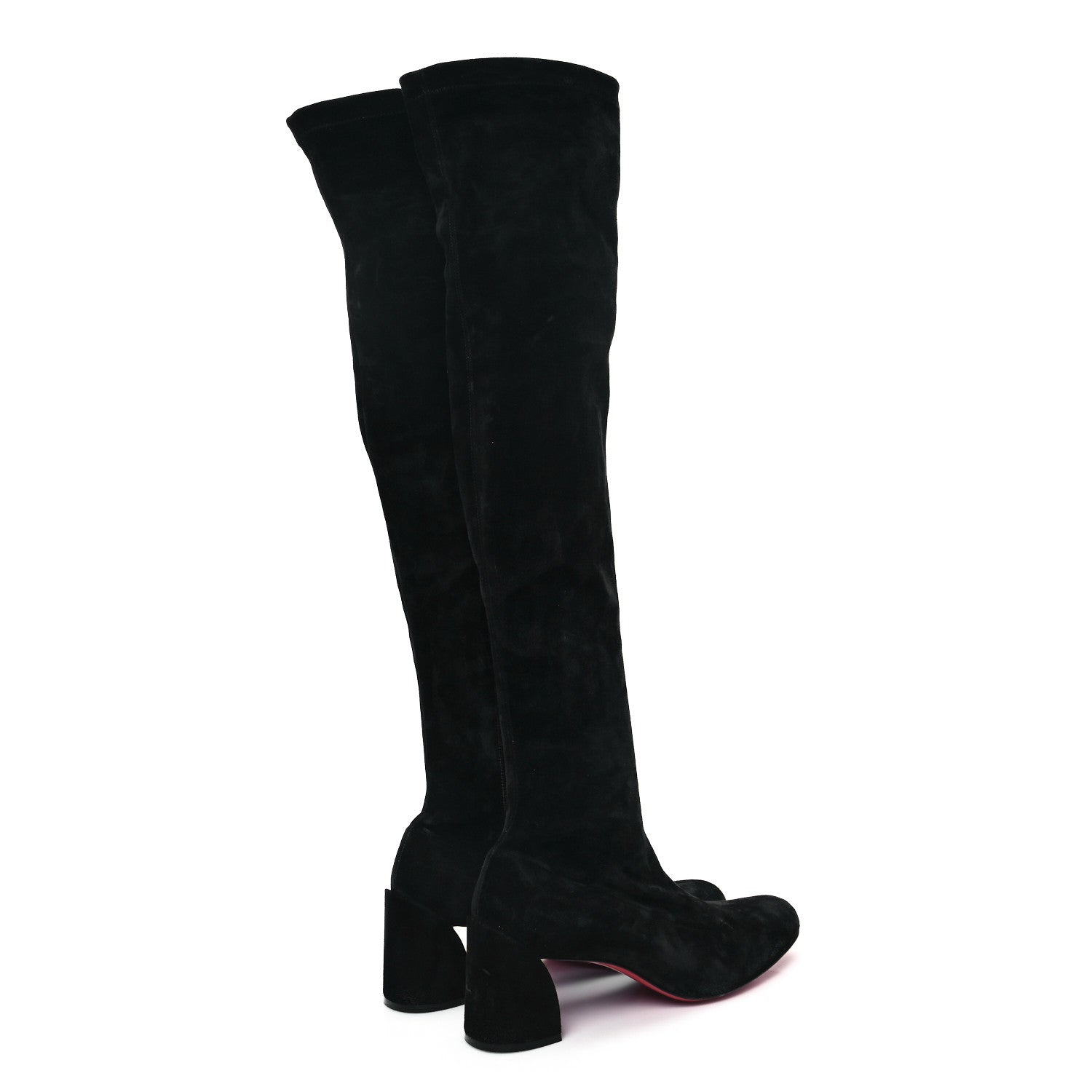 Christian Louboutin Veau Velours Stretch Turelaboot Alta 55 Over The Knee Boots 41 Black 4 of 7