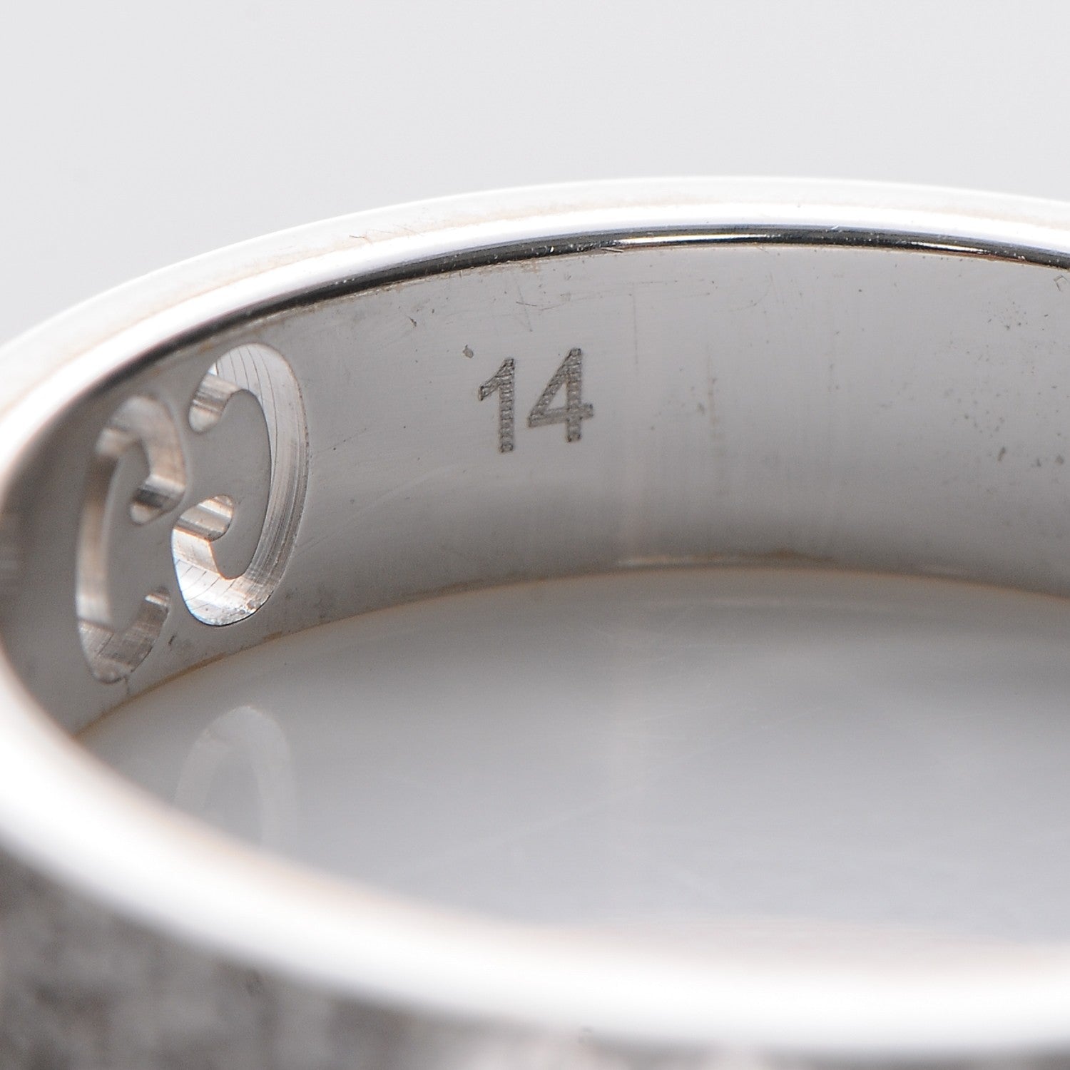 Gucci 18K White Gold Diamond Icon Stardust Thin Band Ring 54 7 4 of 5