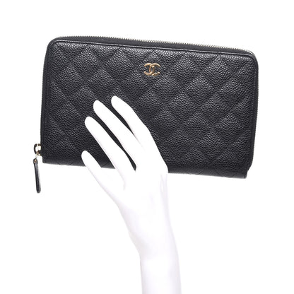 Chanel Caviar Quilted Large Zip Around Organizer Wallet Black 2 of 8