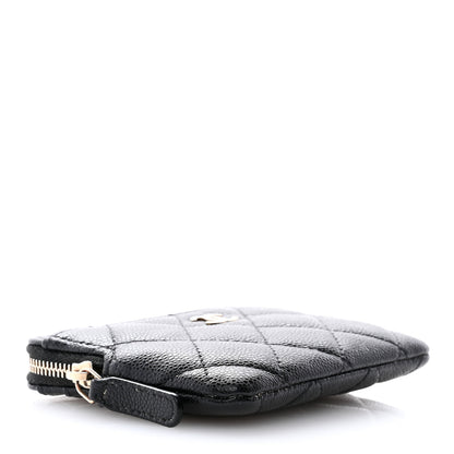 Chanel Caviar Quilted Zip Card Holder Wallet Black 4 of 8