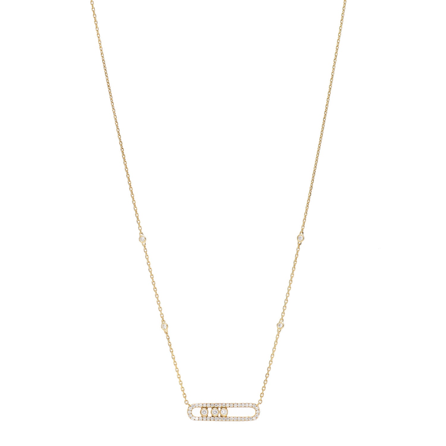 Messika 18K Yellow Gold Diamond Baby Move Classic Pave Necklace 1 of 4