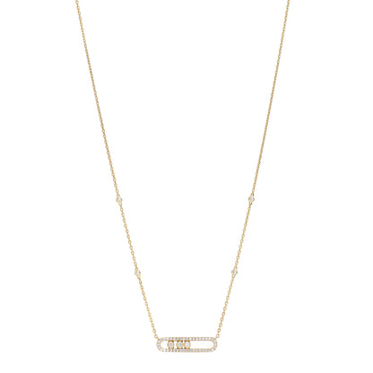 Messika 18K Yellow Gold Diamond Baby Move Classic Pave Necklace 1 of 4