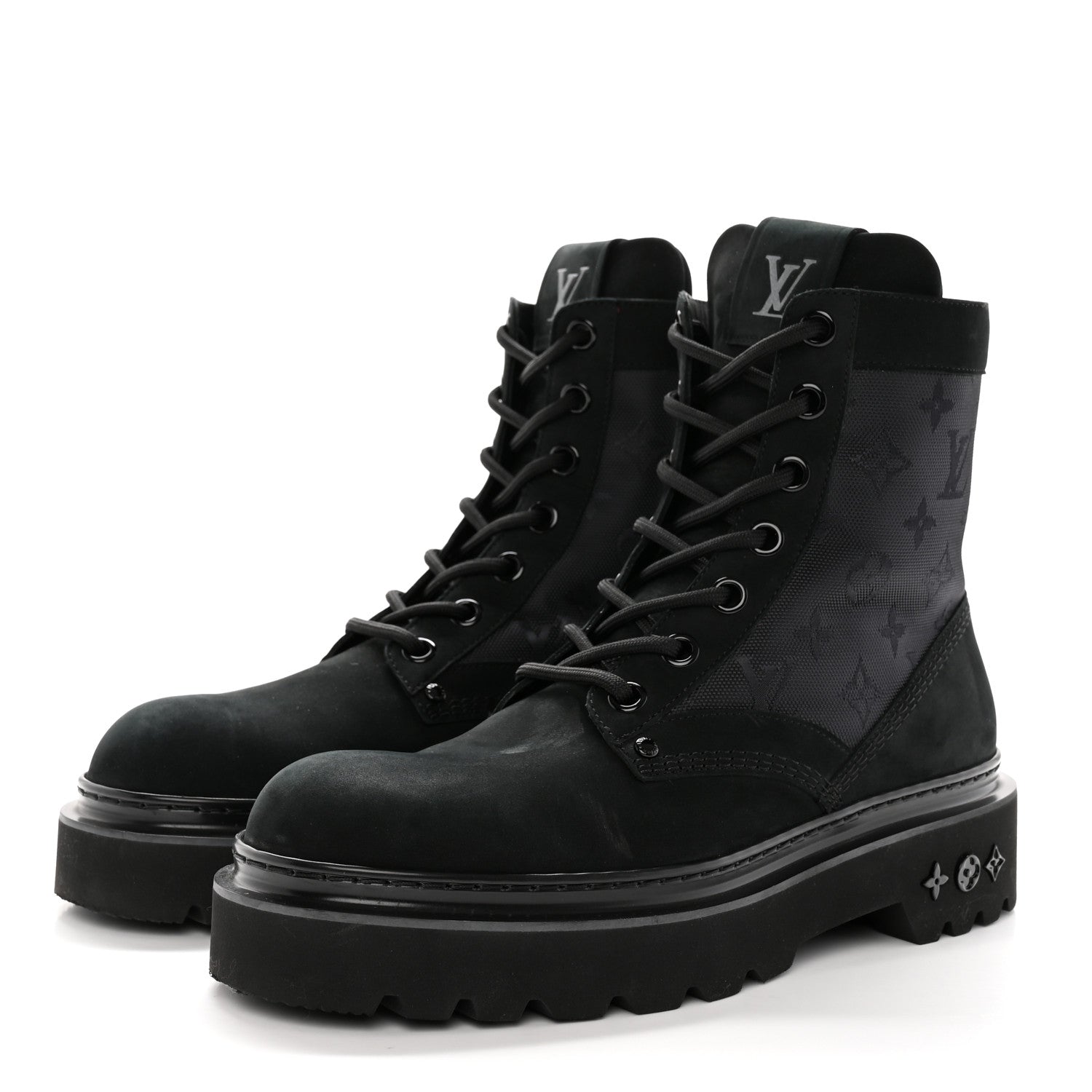 Louis Vuitton Suede Monogram Mens Flat Ranger Boots 9 3 of 14