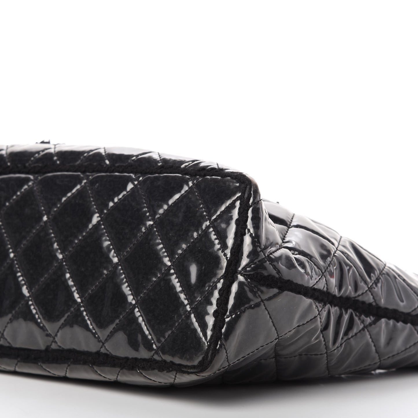 Vinyl Quilted Funny Tweed Tote Black