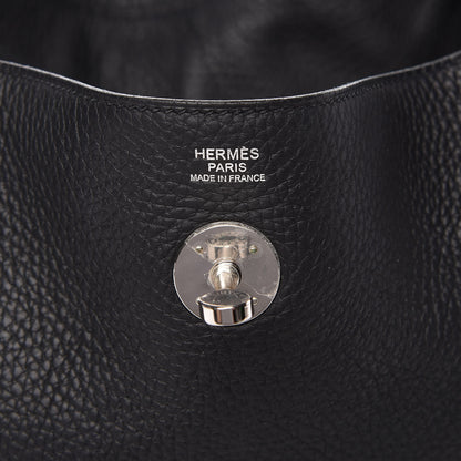 Hermes Taurillon Clemence Lindy 30 Black 6 of 16