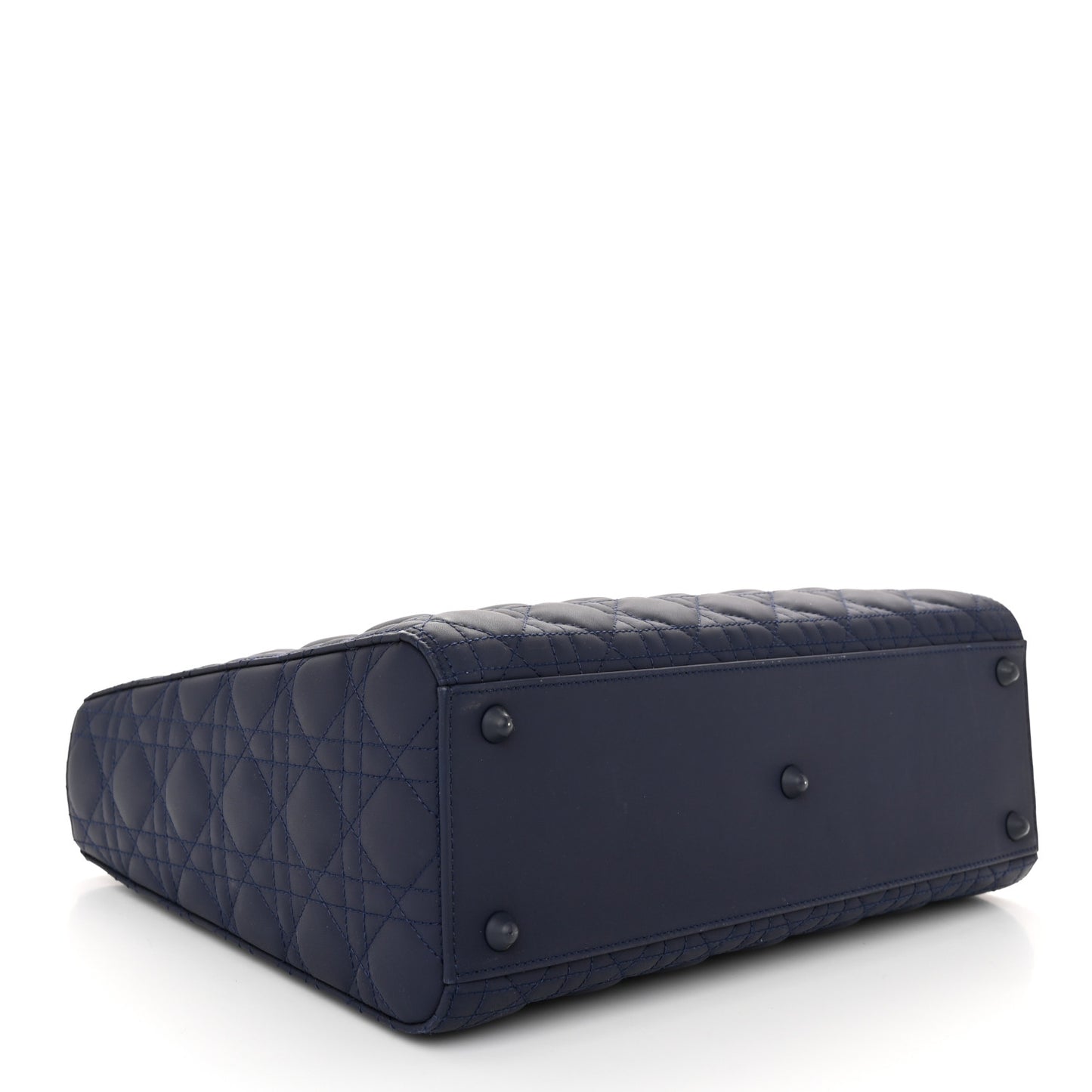 Ultra Matte Calfskin Cannage Large Lady Dior Blue