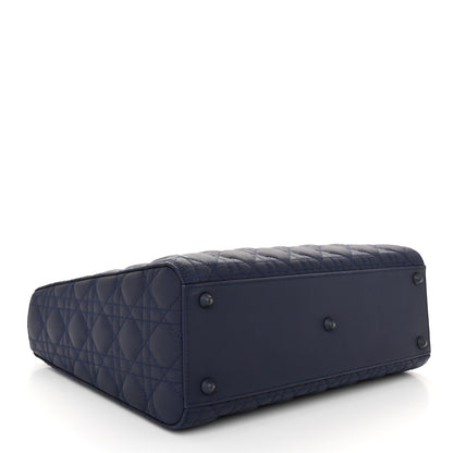 Christian Dior Ultra Matte Calfskin Cannage Large Lady Dior Blue 4 of 10