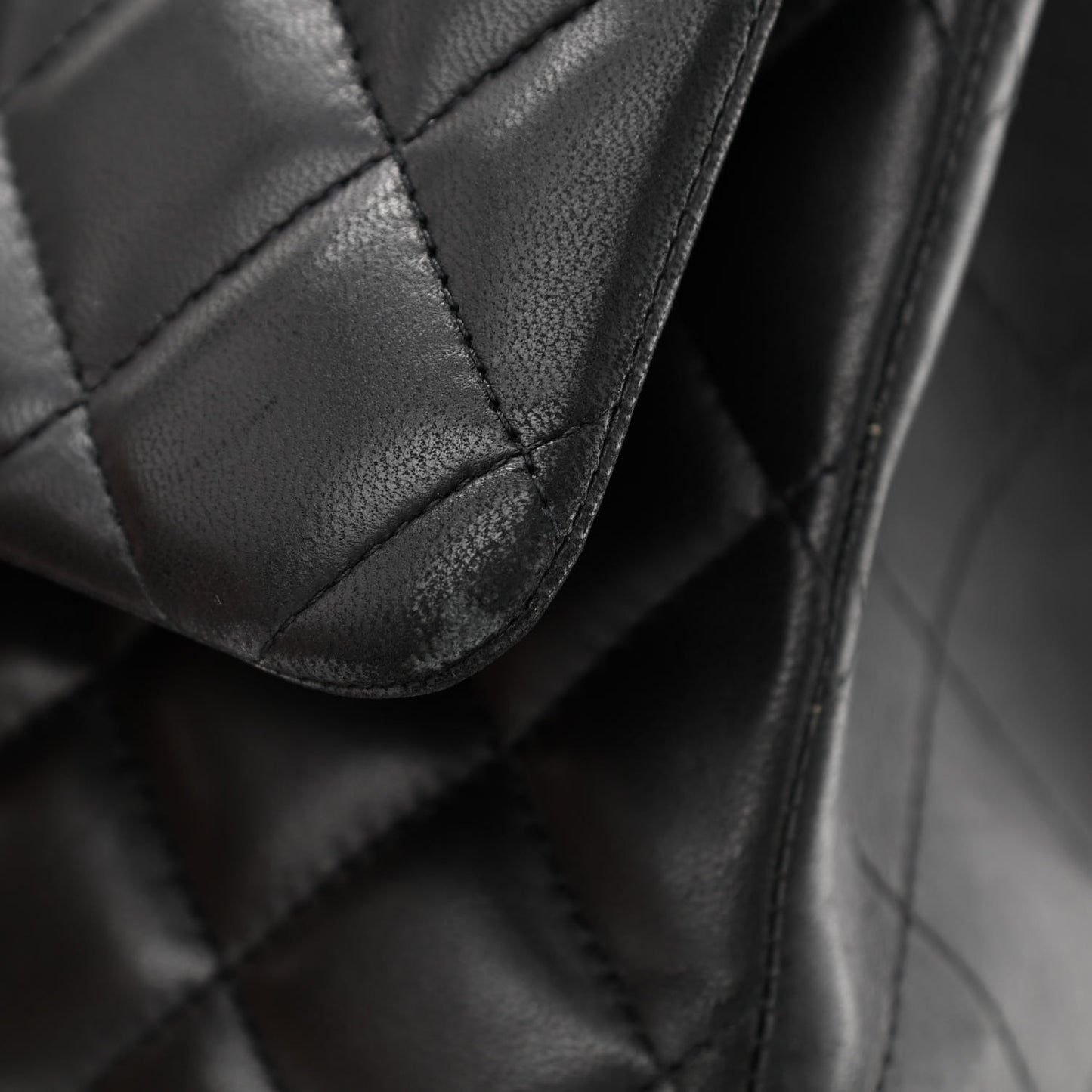 Lambskin Quilted Maxi Double Flap Black