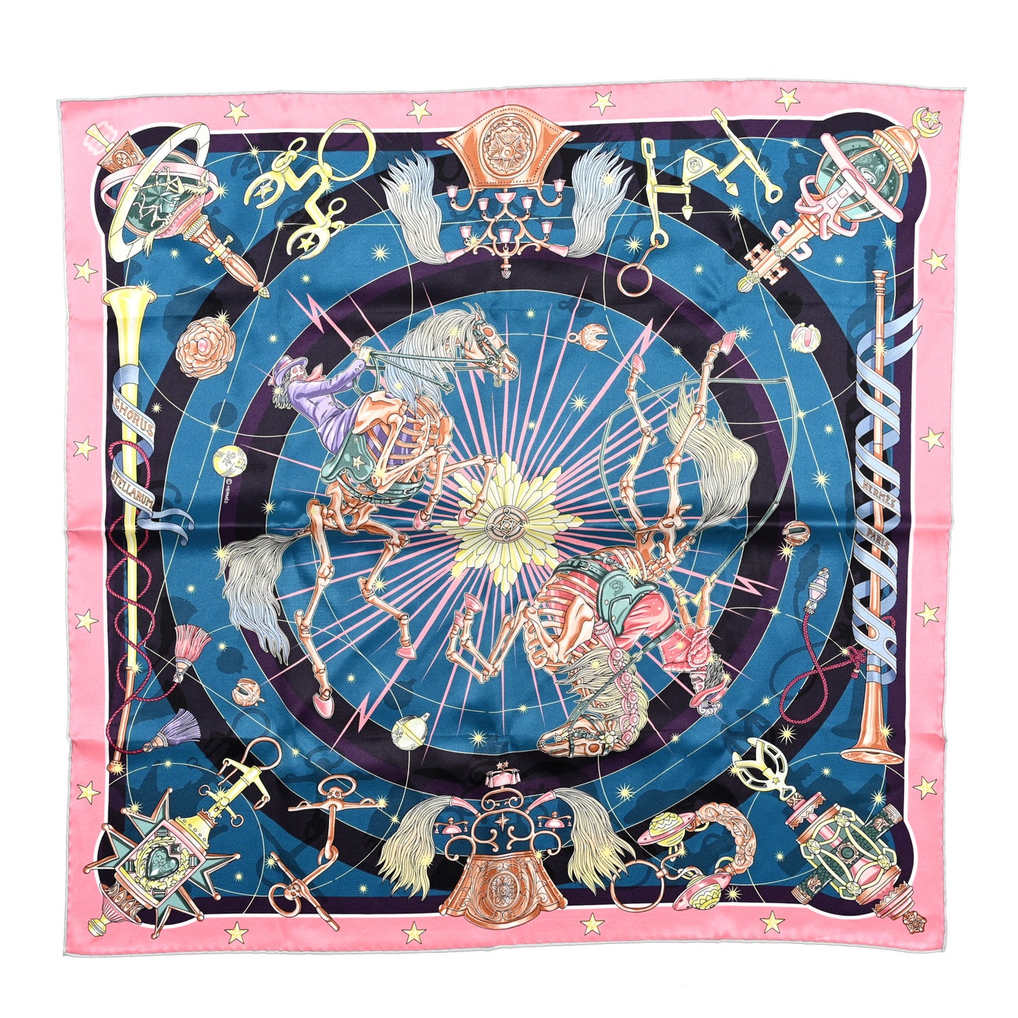 Silk Chorus Stellarum Scarf 70 Rose Bleu Cobalt