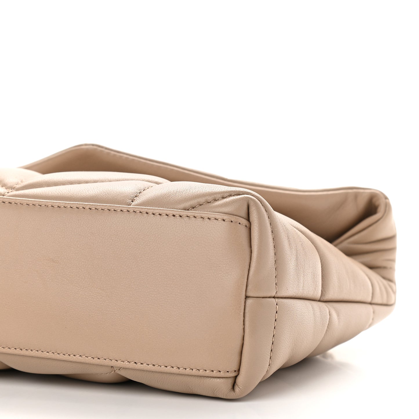Lambskin Quilted Toy Loulou Puffer Monogram Chain Satchel Nude Powder