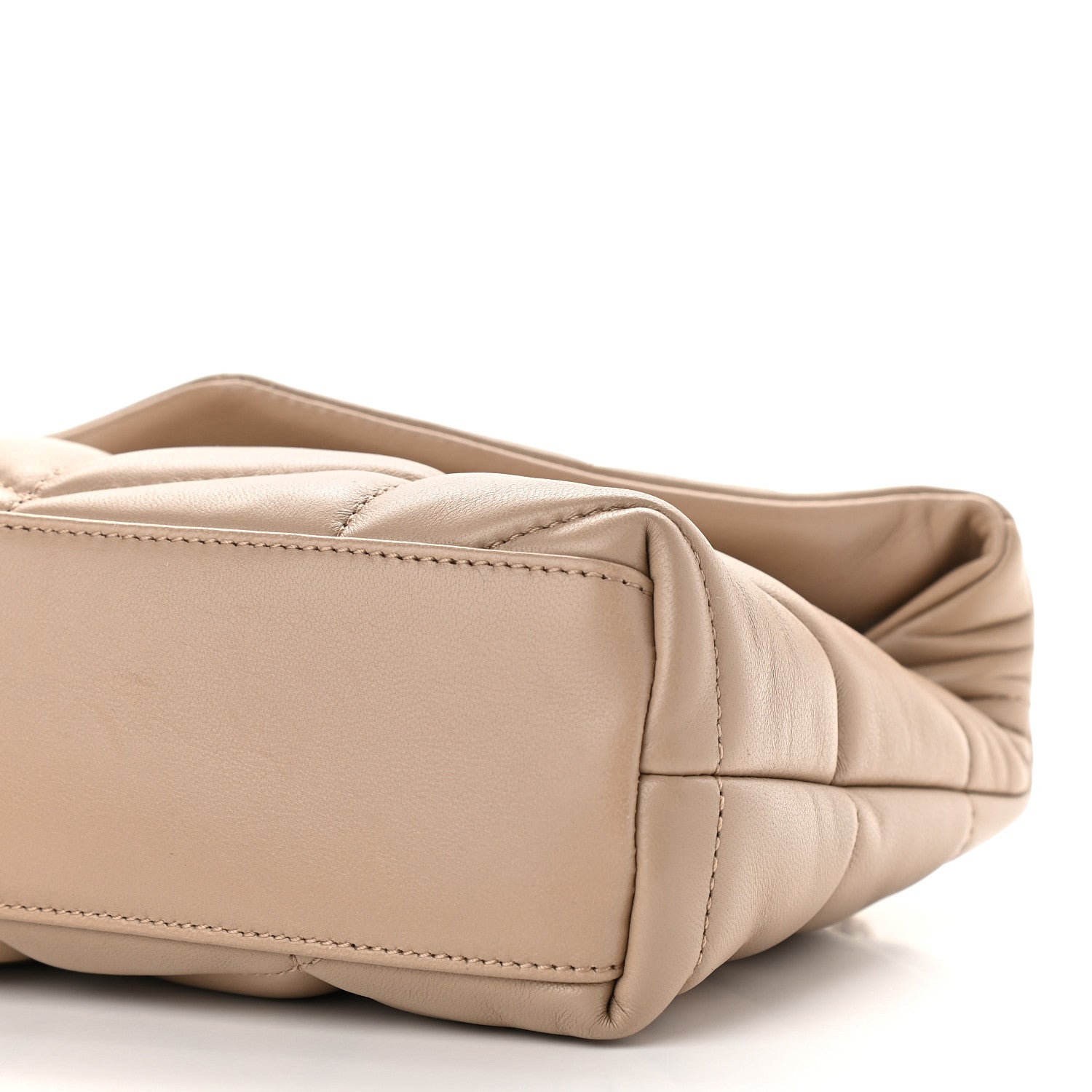 Saint Laurent Lambskin Quilted Toy Loulou Puffer Monogram Chain Satchel Nude Powder 8 of 8