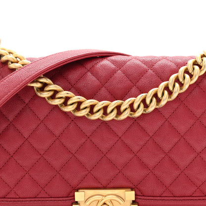 Chanel Caviar Quilted Medium Boy Flap Dark Red 8 of 10
