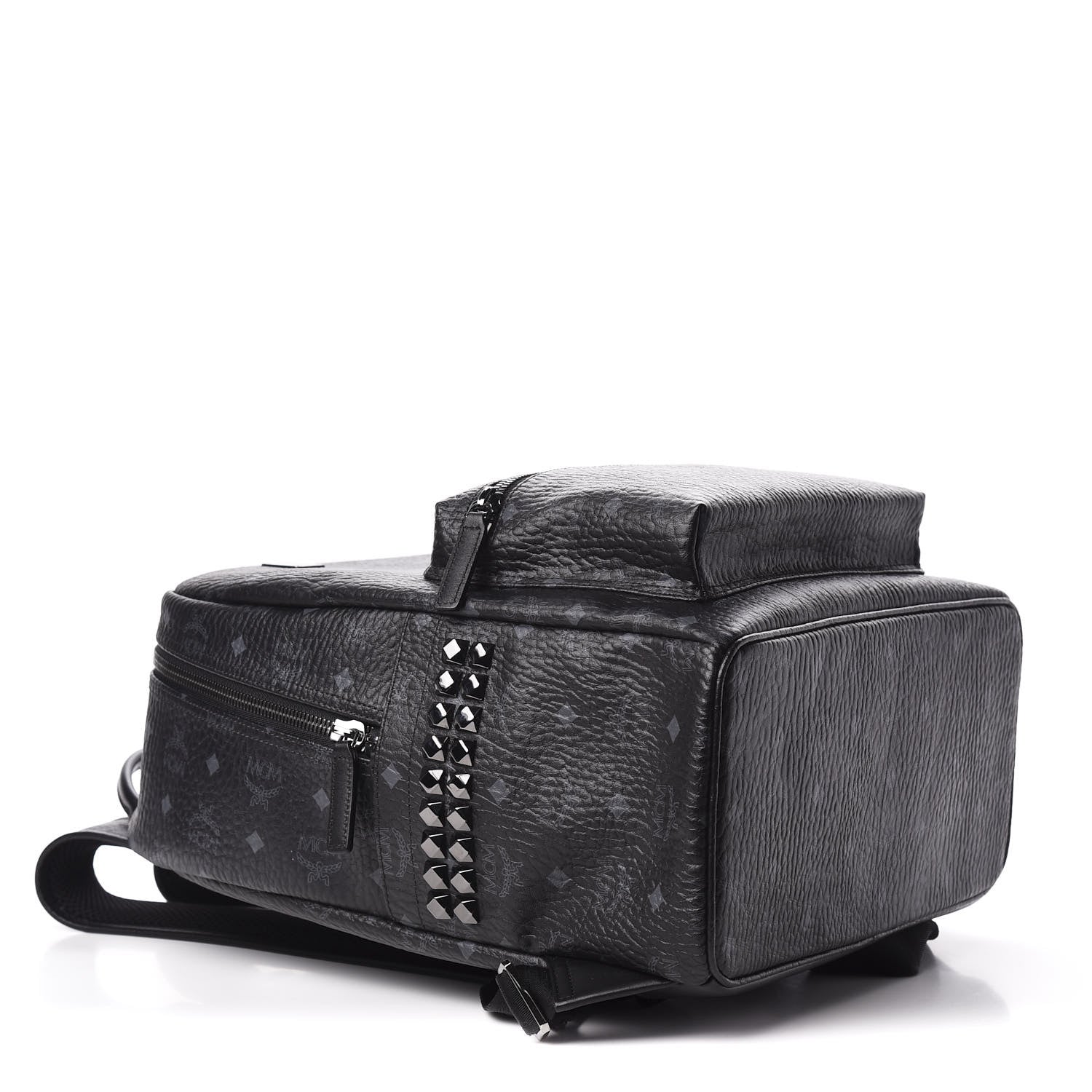MCM Visetos Medium Side Studs Stark Backpack Black 3 of 9