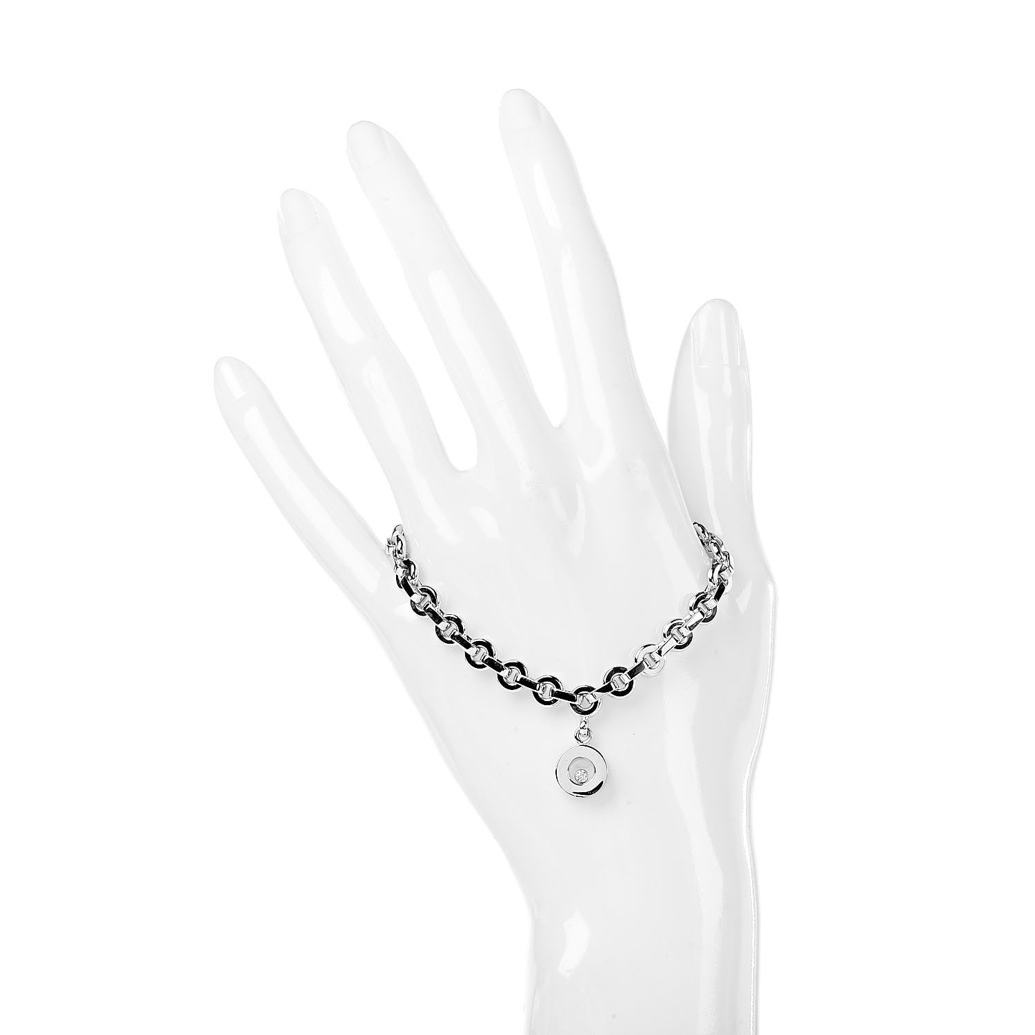 Chopard 18K White Gold Happy Diamond Icons Round Charm Bracelet 2 of 5