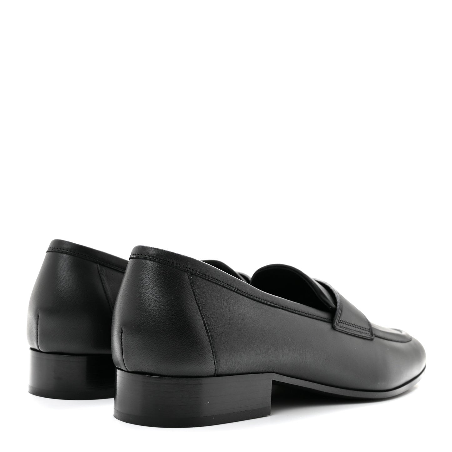 Lambskin Mens Stitched CC Loafers 42 Black