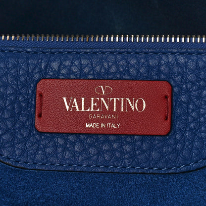 Valentino Garavani Grained Calfskin Rockstud Shoulder Tote Baltique 6 of 8