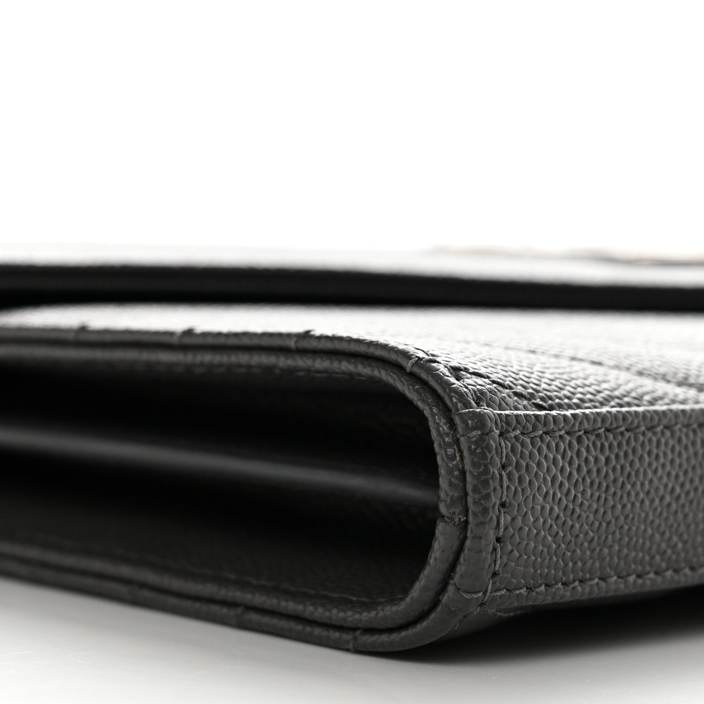 Grain De Poudre Matelasse Chevron Monogram Chain Wallet Oyster Grey