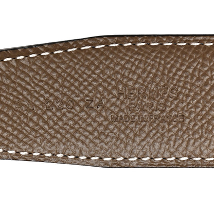 Hermes Epsom 32mm H Belt 80 Bleu Frida Etoupe 5 of 8
