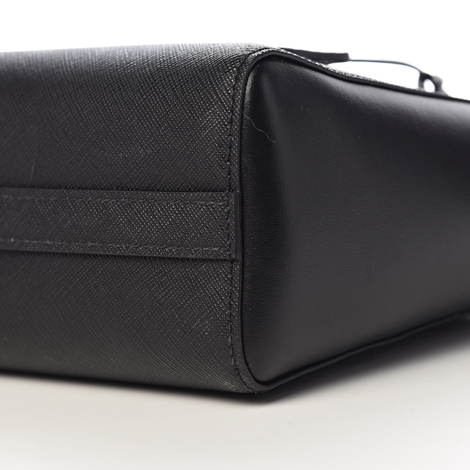 Prada Saffiano Soft Calfskin Small Zippered Tote Black 9 of 10