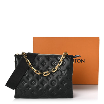 Louis Vuitton Lambskin Embossed Monogram Coussin PM Black 9 of 9