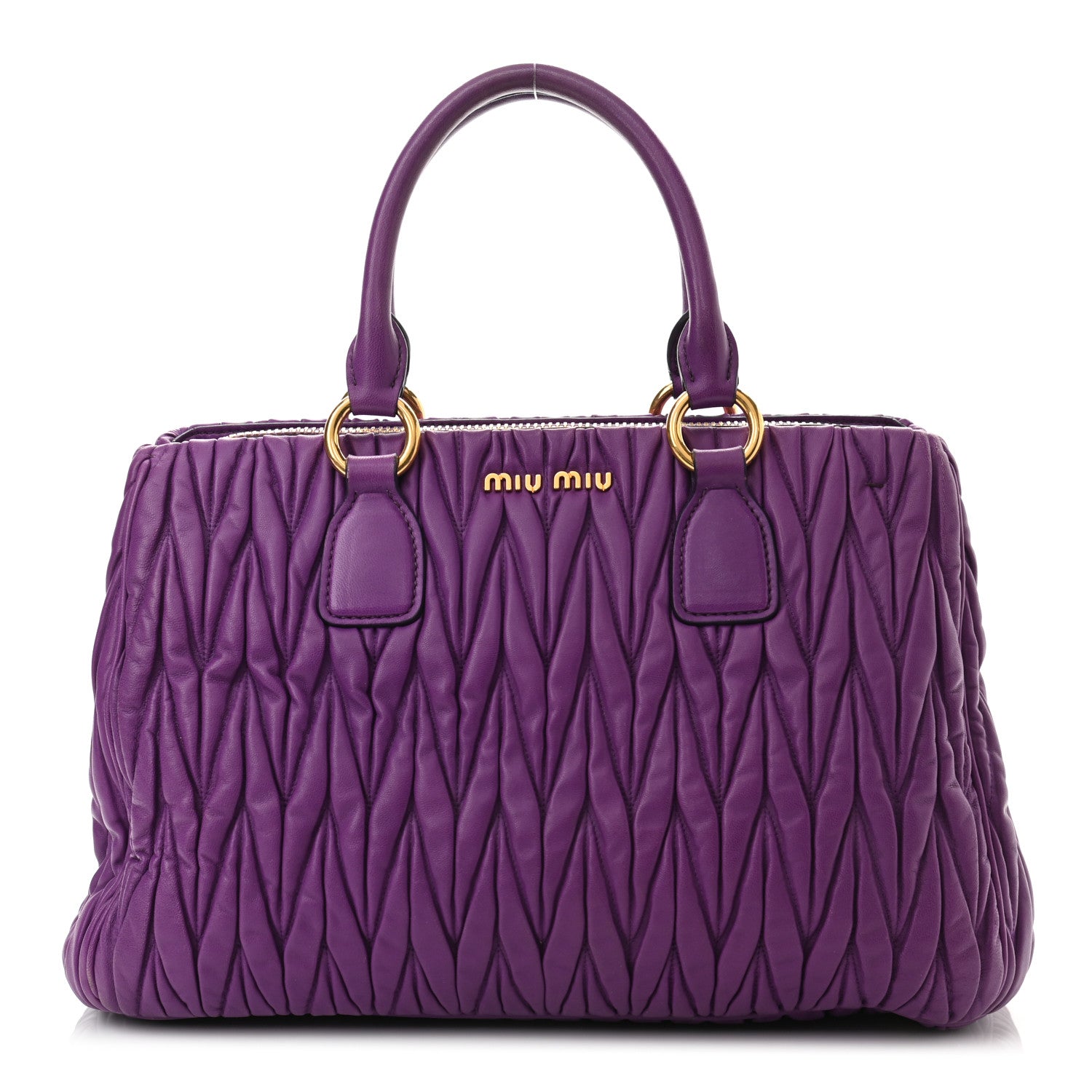 Miu Miu Nappa Matelasse Bauletto Top Handle Petunia 1 of 13