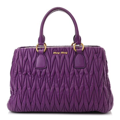 Miu Miu Nappa Matelasse Bauletto Top Handle Petunia 1 of 13