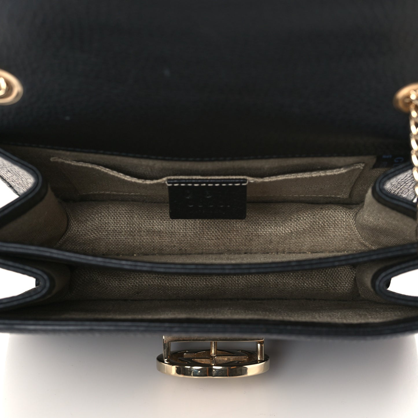Dollar Calfskin Small Interlocking G Shoulder Bag Black