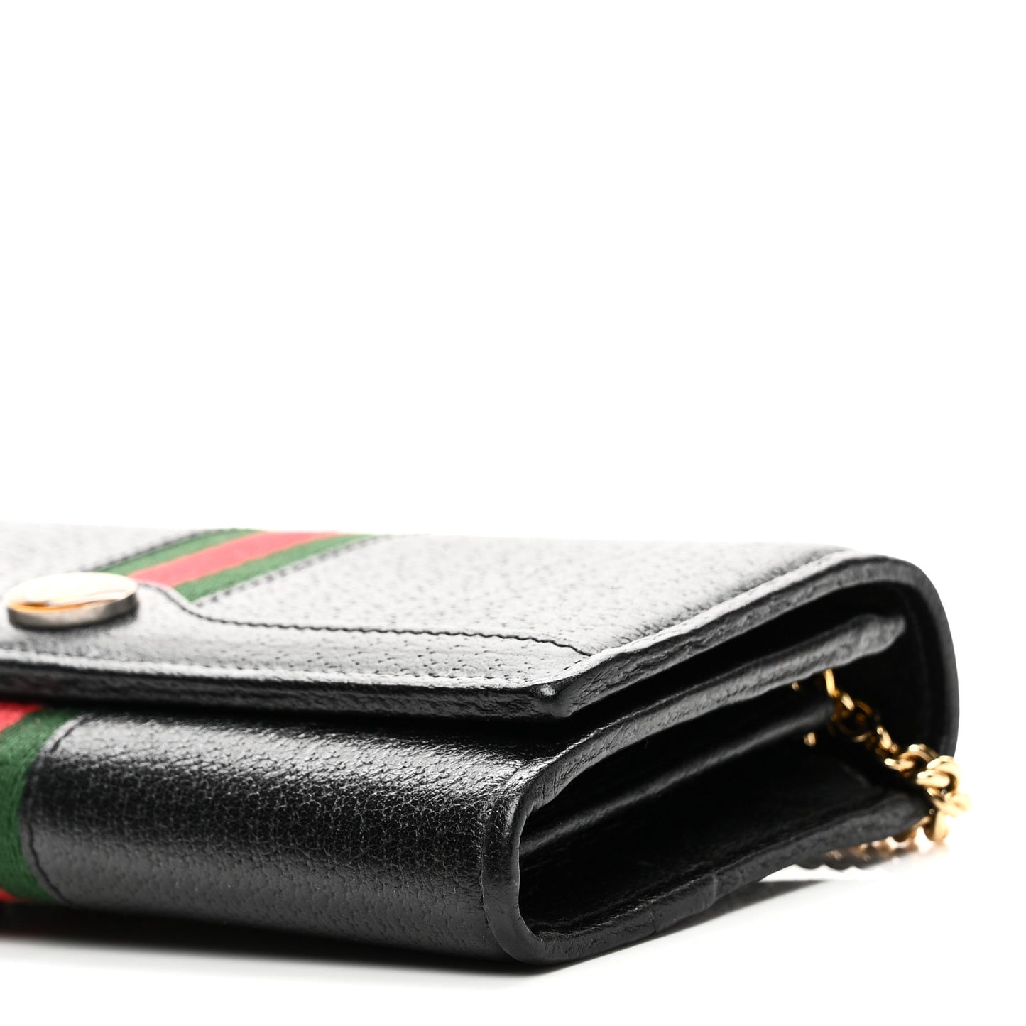 Textured Calfskin Web Ophidia Wallet On Chain Black