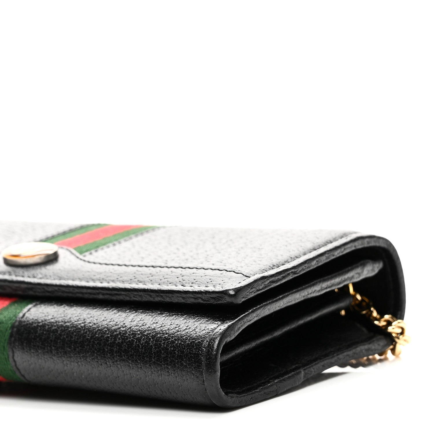 Gucci Textured Calfskin Web Ophidia Wallet On Chain Black 10 of 11