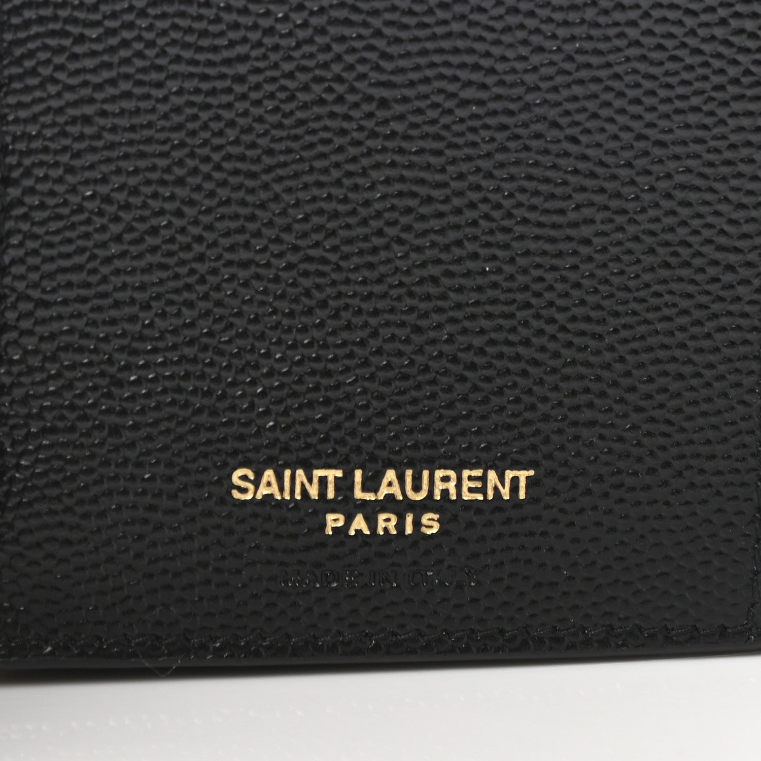 Saint Laurent Grain De Poudre Matelasse Chevron Monogram Compact Tri Fold Wallet Black 6 of 8