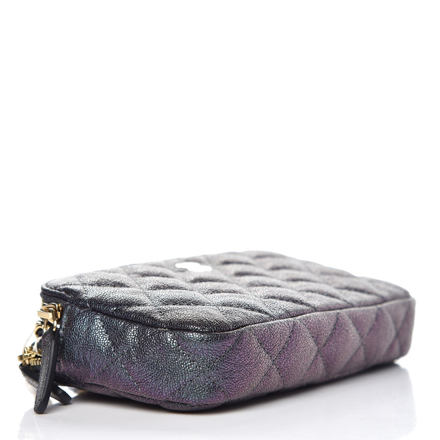 Chanel Iridescent Caviar Quilted Clutch With Chain Black 4 of 11