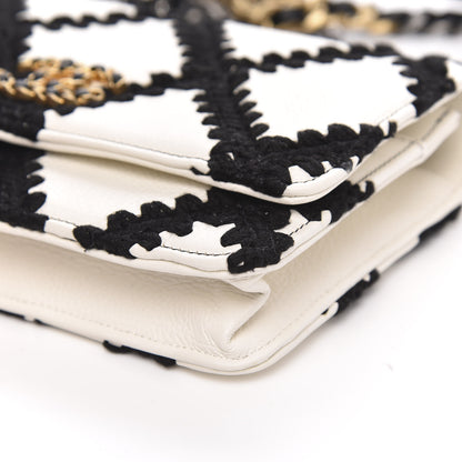 Chanel Calfskin Crochet 19 Wallet On Chain WOC White Black 10 of 12