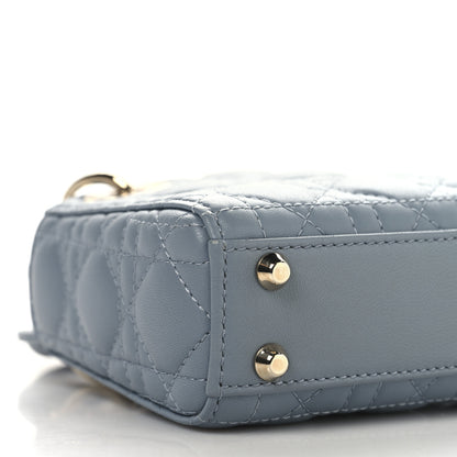 Christian Dior Lambskin Cannage Micro Lady Dior Cloud Gray 9 of 11